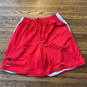 MIAMI UNIVERSITY (REDHAWKS) Nike Red Athletic Men's Shorts.